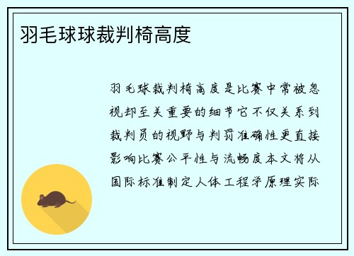 羽毛球球裁判椅高度